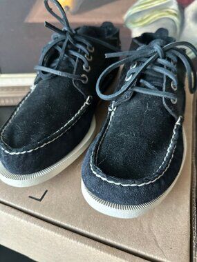 Sperry Authentic Original Pony Hair Boat Shoes Black Calf Hair, Men's size  7.5